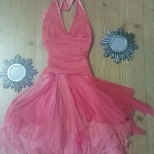 B.Darlin pink halter tulle dress size small